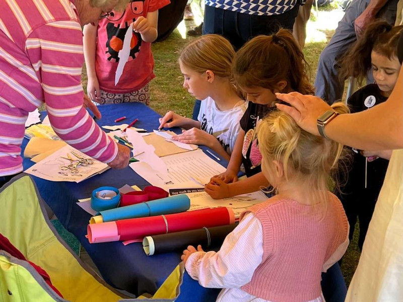 Crafting with some children at a public event.  Crafting with some children at a public event.
